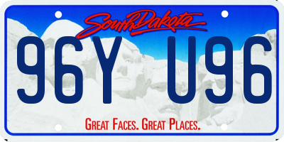 SD license plate 96YU96