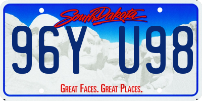 SD license plate 96YU98