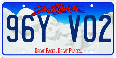SD license plate 96YV02