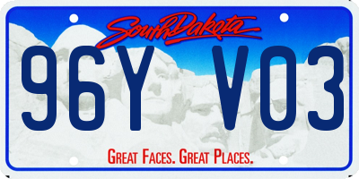 SD license plate 96YV03