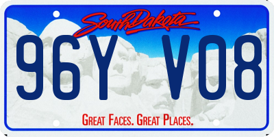SD license plate 96YV08