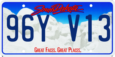 SD license plate 96YV13