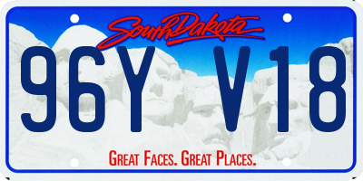 SD license plate 96YV18