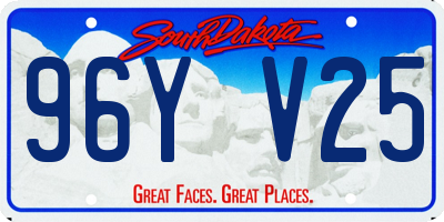 SD license plate 96YV25