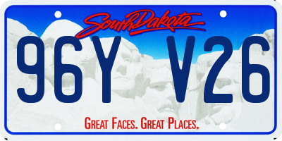 SD license plate 96YV26