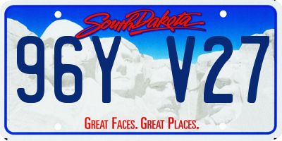 SD license plate 96YV27