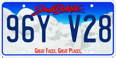SD license plate 96YV28