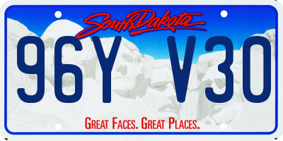SD license plate 96YV30