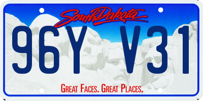 SD license plate 96YV31