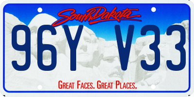 SD license plate 96YV33