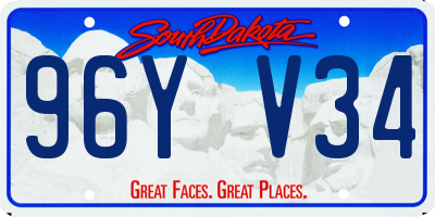 SD license plate 96YV34