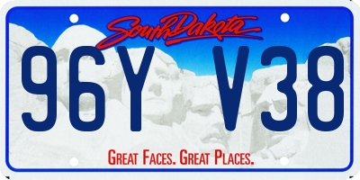 SD license plate 96YV38