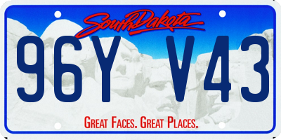 SD license plate 96YV43