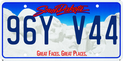 SD license plate 96YV44