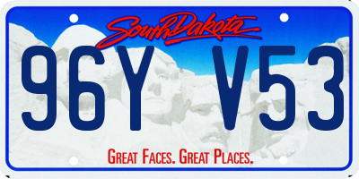 SD license plate 96YV53