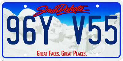 SD license plate 96YV55