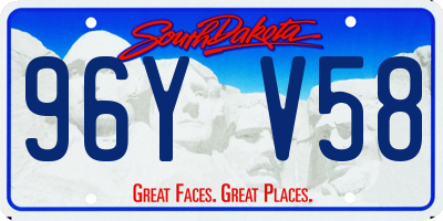SD license plate 96YV58