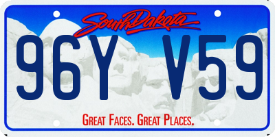 SD license plate 96YV59