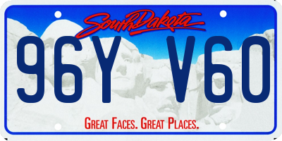 SD license plate 96YV60