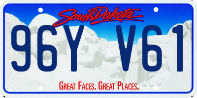 SD license plate 96YV61