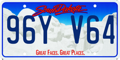 SD license plate 96YV64