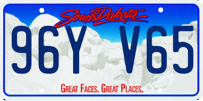 SD license plate 96YV65