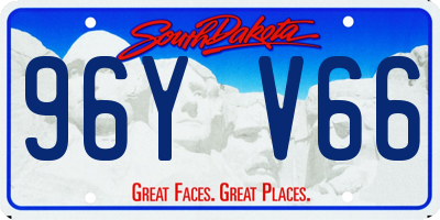 SD license plate 96YV66