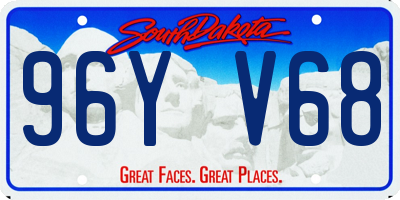 SD license plate 96YV68