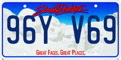 SD license plate 96YV69