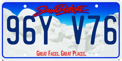 SD license plate 96YV76