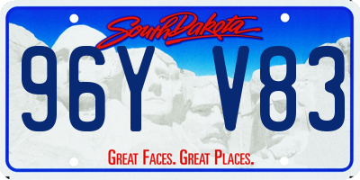 SD license plate 96YV83