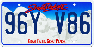 SD license plate 96YV86