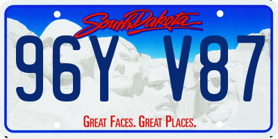 SD license plate 96YV87