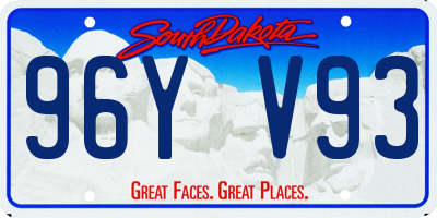 SD license plate 96YV93
