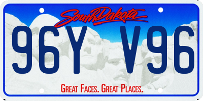 SD license plate 96YV96