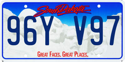 SD license plate 96YV97