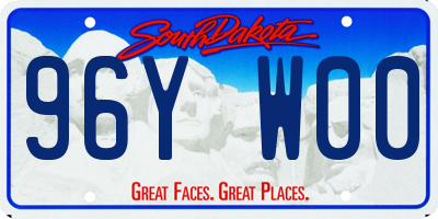 SD license plate 96YW00