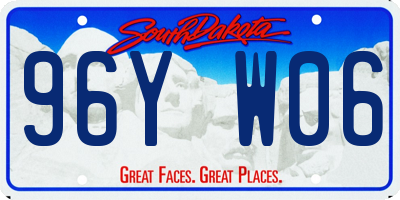 SD license plate 96YW06