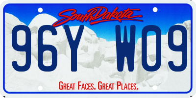 SD license plate 96YW09