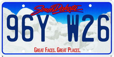SD license plate 96YW26