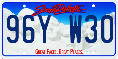 SD license plate 96YW30