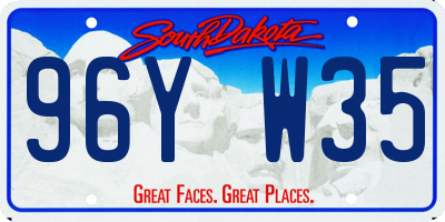 SD license plate 96YW35