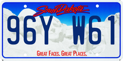 SD license plate 96YW61
