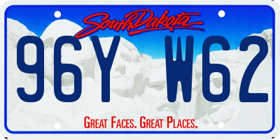 SD license plate 96YW62