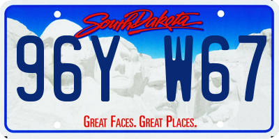 SD license plate 96YW67
