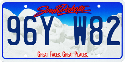 SD license plate 96YW82