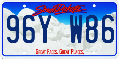 SD license plate 96YW86
