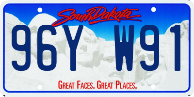 SD license plate 96YW91