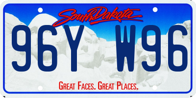 SD license plate 96YW96