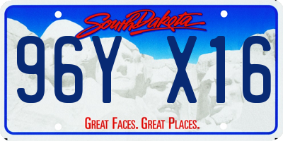 SD license plate 96YX16